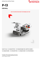 Operating manual Disk Mill PULVERISETTE 13 classic line